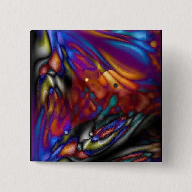 Badge Carré 5 Cm Papillon mystique (Devant)