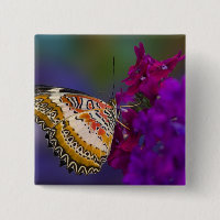 Papillon tropical sur fleurs violettes