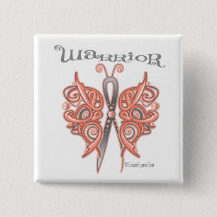 Badge Carré 5 Cm Papillon utérin de Celtic de guerrier de Cancer