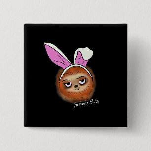 Badge Carré 5 Cm Pâques avec Bunny Ears Premium