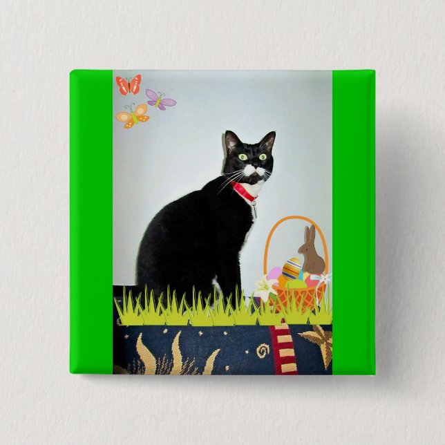 Badge Carré 5 Cm Pâques Lucy (Devant)