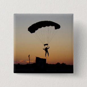 Badge Carré 5 Cm Parachute de Skydiver à Sunset Sky Diver