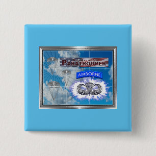 Badge Carré 5 Cm Parachutiste et drapeau américains Extraordinaires