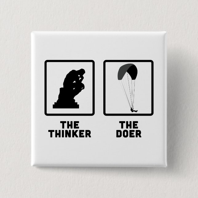 Badge Carré 5 Cm Parapentisme (Devant)