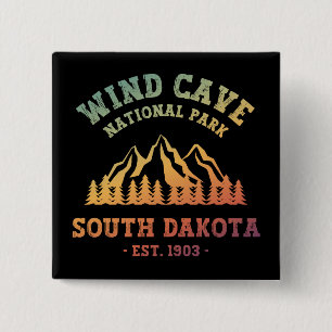 Badge Carré 5 Cm Parc national de Wind Cave Dakota du Sud