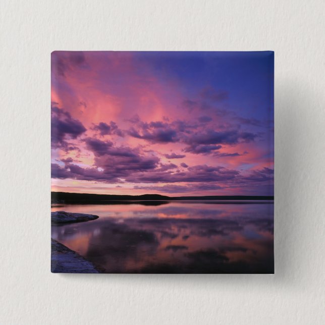 Badge Carré 5 Cm Parc national de Yellowstone, Wyoming.États-Unis (Devant)