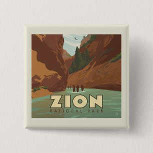 Badge Carré 5 Cm Parc national de Zion   Les Étroits
