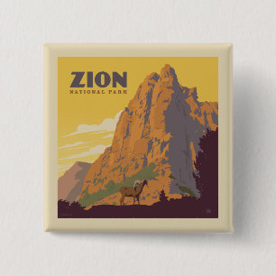 Badge Carré 5 Cm Parc national de Zion   Ram