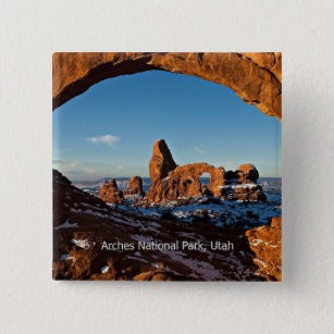 Badge Carré 5 Cm Parc national des Arches, Utah,