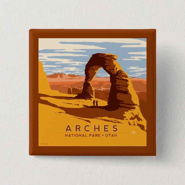 Badge Carré 5 Cm Parc national des Arches | Utah (Devant)
