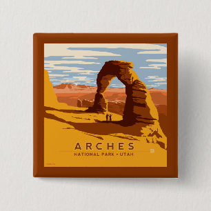 Badge Carré 5 Cm Parc national des Arches   Utah