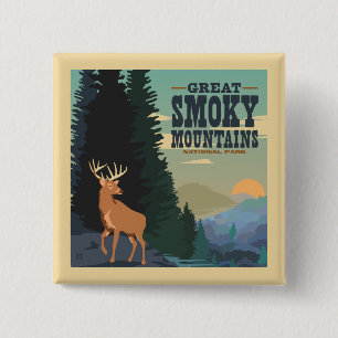 Badge Carré 5 Cm Parc national des Great Smoky Mountains