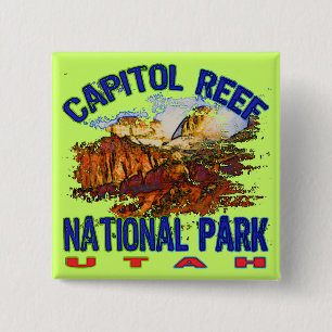 Badge Carré 5 Cm Parc national Utah de récif de capitol