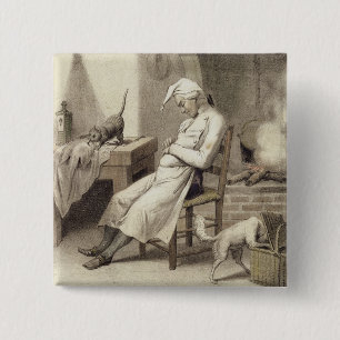 Badge Carré 5 Cm Paresse dans la cuisine, d'une série de depi