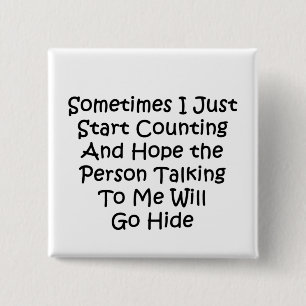 Badge Carré 5 Cm Parfois, Je Commence À Compter