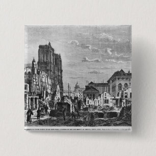 Badge Carré 5 Cm Paris, démolition d'une partie de la citation
