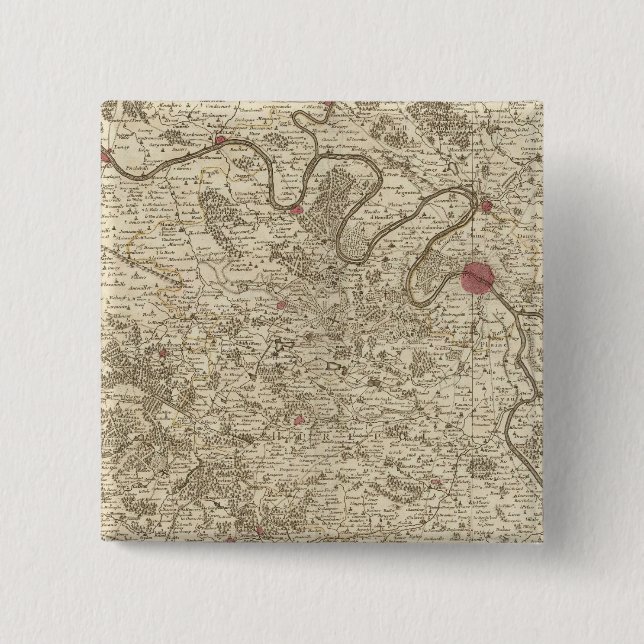 Badge Carré 5 Cm Paris France (Devant)