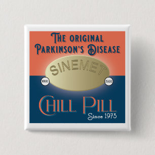 Badge Carré 5 Cm Parkinsons Original Chill Pill Sinemet