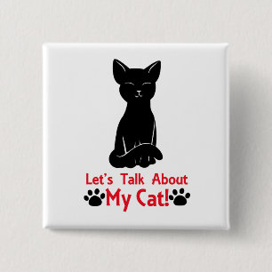 Badge Carré 5 Cm Parlons de mon chat