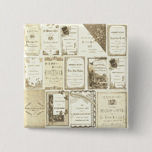 Badge Carré 5 Cm Parti des invitations du club Sepia d'Elgin Illino