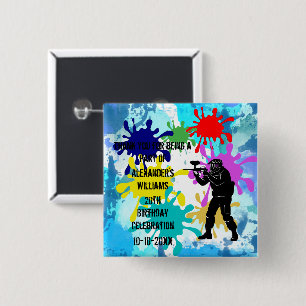 Badge Carré 5 Cm Parti du Paintball