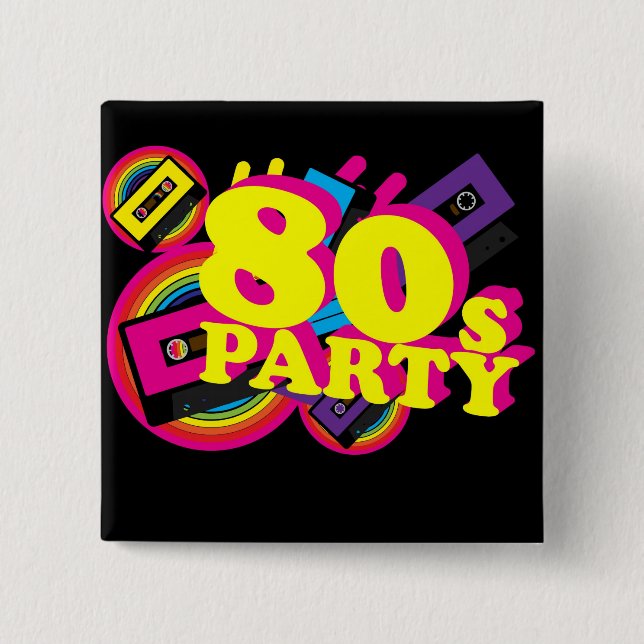 Badge Carré 5 Cm partie 80s (Devant)