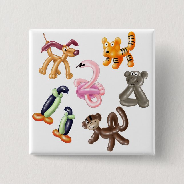 BADGE CARRÉ 5 CM PARTIE D'ANIMAL DE BALLON (Devant)