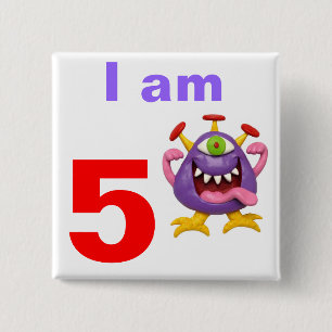 Badge Carré 5 Cm Partie de monstre