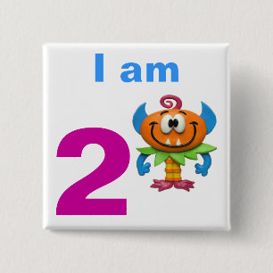 Badge Carré 5 Cm Partie de monstre