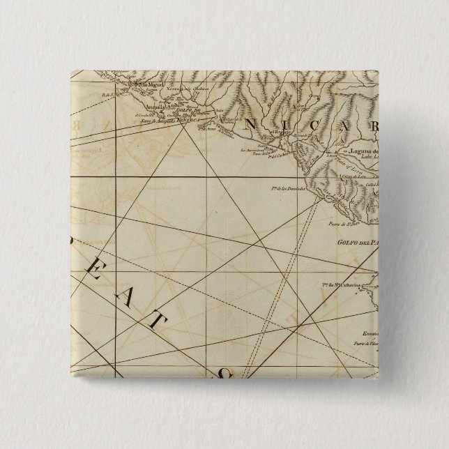Badge Carré 5 Cm Partie des provinces du Costa Rica et du Nicaragua (Devant)