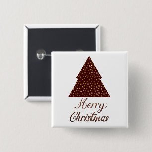 Badge Carré 5 Cm Parties scintillant de Maroon arbre de Noël - joye
