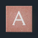 Badge Carré 5 Cm Parties scintillant en or rose et monogramme étinc<br><div class="desc">Parties scintillant de roses Gold Faux et Sparkle Elegant Magnet. Ces Magnets peuvent être customisés pour inclure votre prénom et votre prénom et sont parfaits pour une fête d'anniversaire,  un mariage,  une douche nuptiale ou une bachelorette.</div>