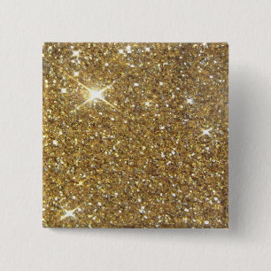 Badge Carré 5 Cm Parties scintillant Or de luxe - Image imprimée