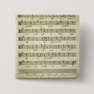 Badge Carré 5 Cm Partition vintage, Partition musicale antique 1810
