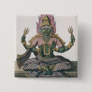 Badge Carré 5 Cm Parvati, de "voyage Indes aux. et d'une La Chine"