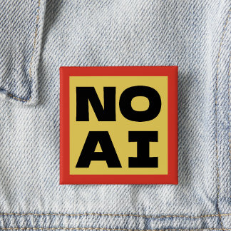 Badge Carré 5 Cm Pas de texte gras moderne de typographie AI Jaune