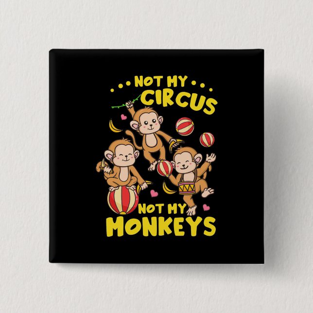 Badge Carré 5 Cm Pas Mes Singes (Devant)