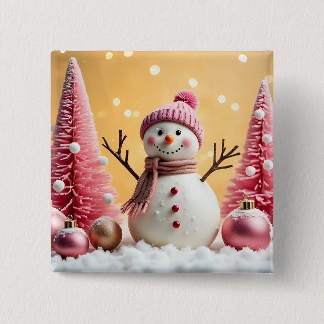 Badge Carré 5 Cm Pastel Christmas - Button (Devant)
