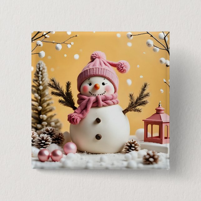 Badge Carré 5 Cm Pastel Christmas - Button  (Devant)