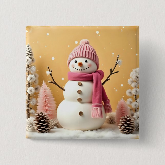 Badge Carré 5 Cm Pastel Christmas - Button (Devant)