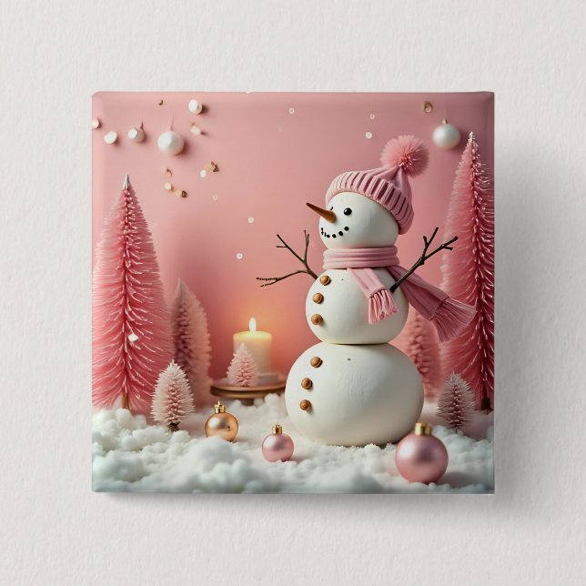 Badge Carré 5 Cm Pastel Christmas - Button  (Devant)
