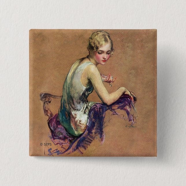 Badge Carré 5 Cm Pastel Portrait (Devant)