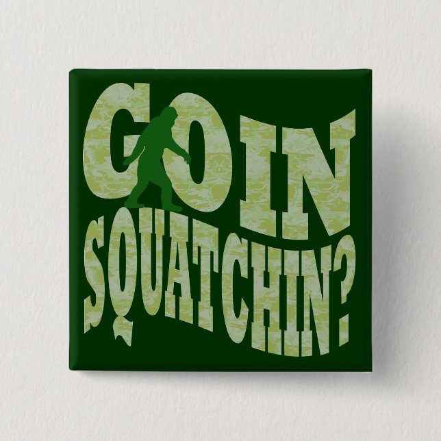 Badge Carré 5 Cm Patchine ? texte & camo vert (Devant)