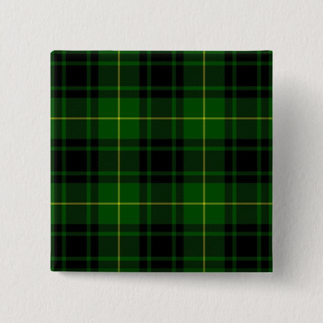 Badge Carré 5 Cm Pâte verte de tartan MacArthur (Devant)