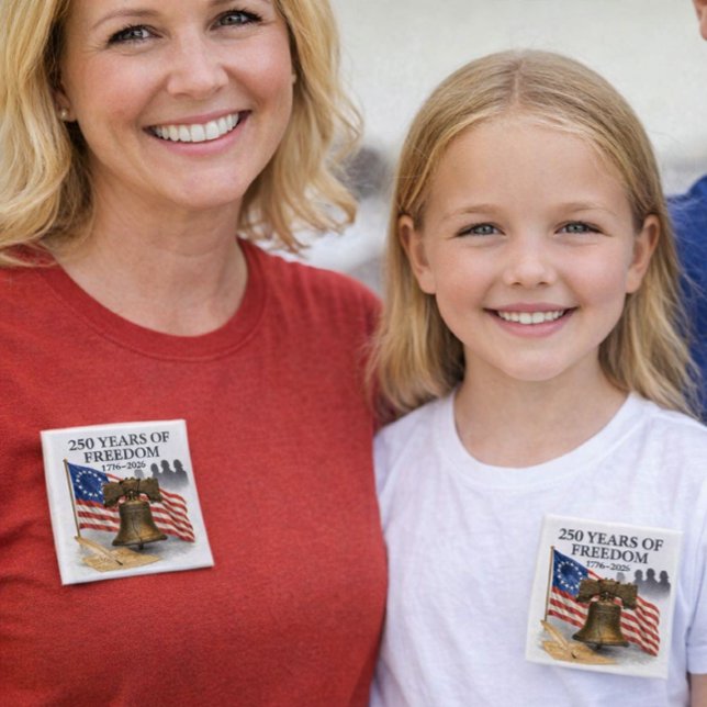 Badge Carré 5 Cm Patriotic America 250 Anniversary  (Créateur téléchargé)