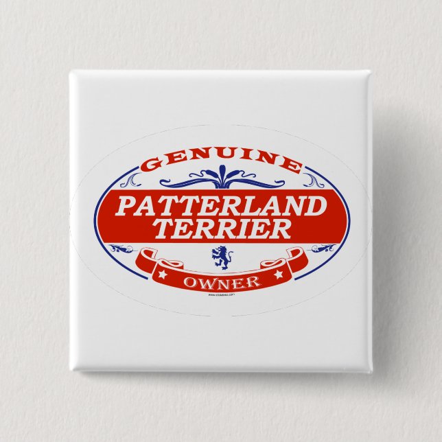 Badge Carré 5 Cm Patterland Terrier (Devant)