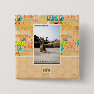 Badge Carré 5 Cm Pattes de shaolin de l'iz I de fureur