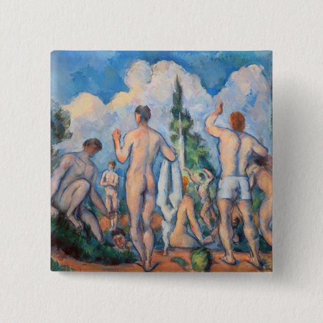 Badge Carré 5 Cm Paul Cezanne - Bathers (Devant)