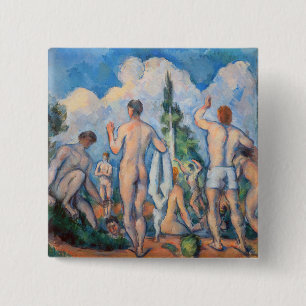 Badge Carré 5 Cm Paul Cezanne - Bathers