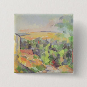 Badge Carré 5 Cm Paul Cezanne   la courbure dans la route, 1900-06